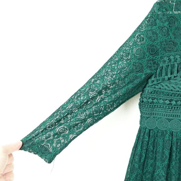 Asos Dress Womens SZ 14 Holiday Party Lace Fairy Whimsical Wedding Guest Modest - Picture 4 of 9